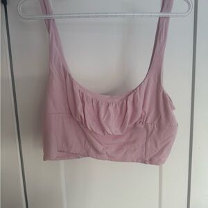 Wilfred Light Pnk crop top Aritzia